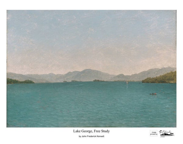 "Lake George, Free Study" by John Frederick Kensett - 11 x 14 reproduction print