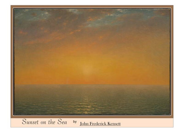 "Sunset on the Sea" by John Frederick Kensett - Fine Art Greeting Card 5 x 7