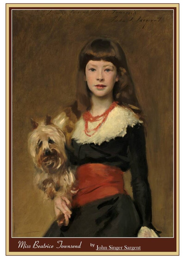 Fine Art Greeting Card 5 x 7 "Miss Beatrice Townsend" by John Singer Sargent