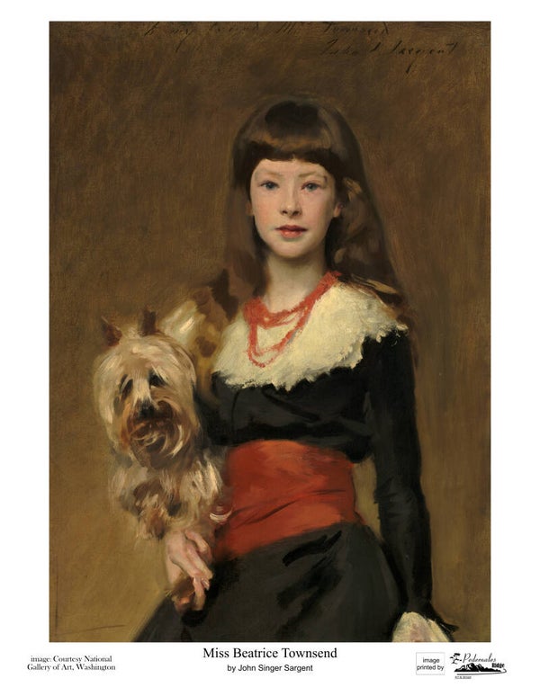"Miss Beatrice Townsend" by John Singer Sargent - 11 x 14 reproduction print