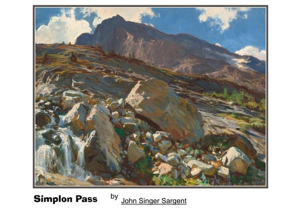 "Simplon Pass" by John Singer Sargent - Fine Art Greeting Card 5 x 7