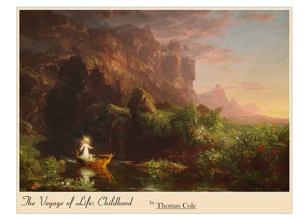 Fine Art Greeting Card Set of 4 "Voyage of Life" series Childhood, Youth, Manhood and Old Age by Thomas Cole - American