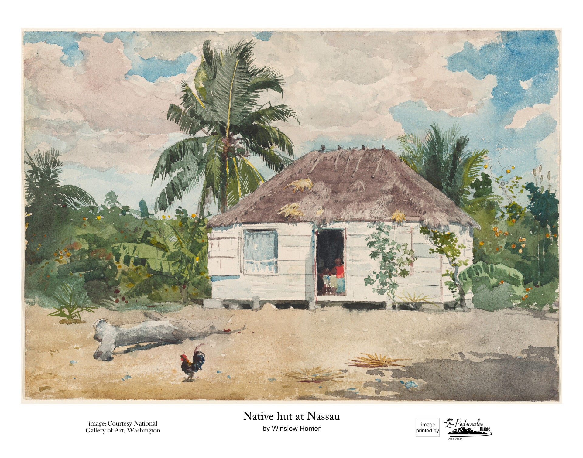 "Native hut at Nassau" by Winslow Homer - 11 x 14 reproduction print