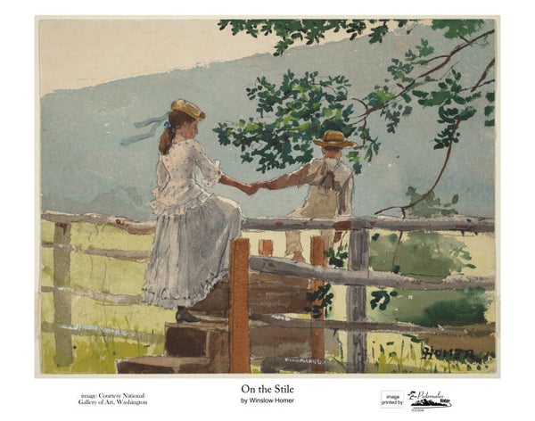 "On the Stile" by Winslow Homer - 11 x 14 reproduction print