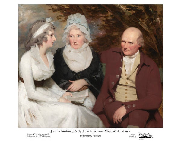 "John Johnstone, Betty Johnstone, and Miss Wedderburn" by Sir Henry Raeburn 11x14 reproduction print