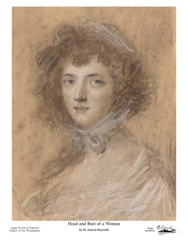 "Head and Bust of a Woman" by Sir Joshua Reynolds 11x14 reproduction print