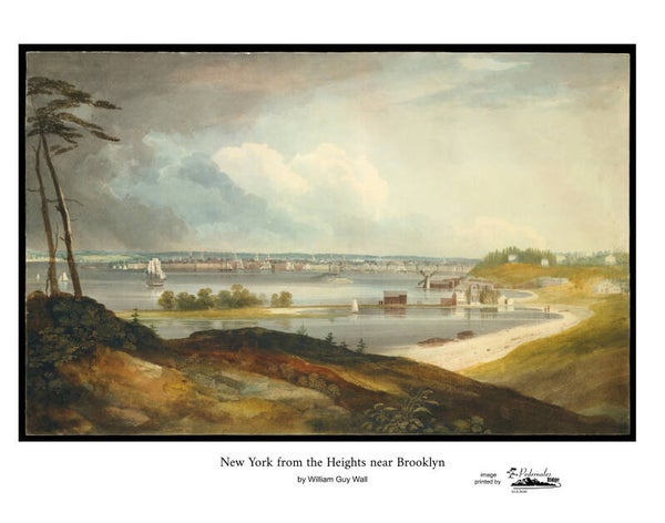 "New York from the Heights near Brooklyn" by William Guy Wall 11x14 reproduction print