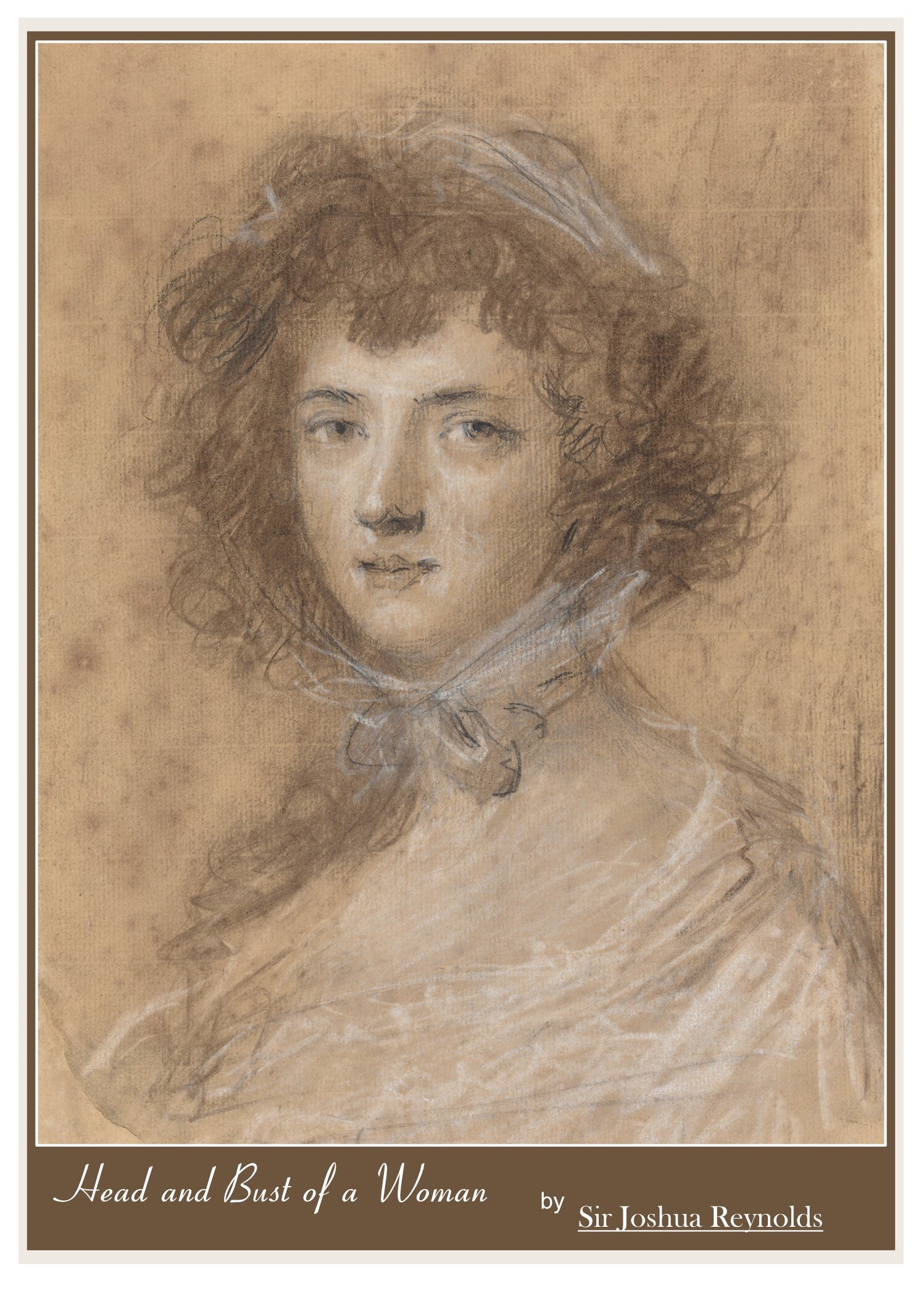Fine Art Greeting Card 5 x 7 "Head and Bust of a Woman" by Sir Joshua Reynolds - British