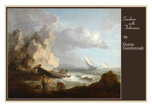 Fine Art Greeting Card 5 x 7 "Seashore with Fishermen" by Thomas Gainsborough - British