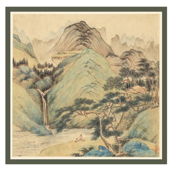 Fine Art Greeting Card 5.25 x 5.25 "Paintings after old masters" #5 (Series of 14) by Wu Long - Chinese