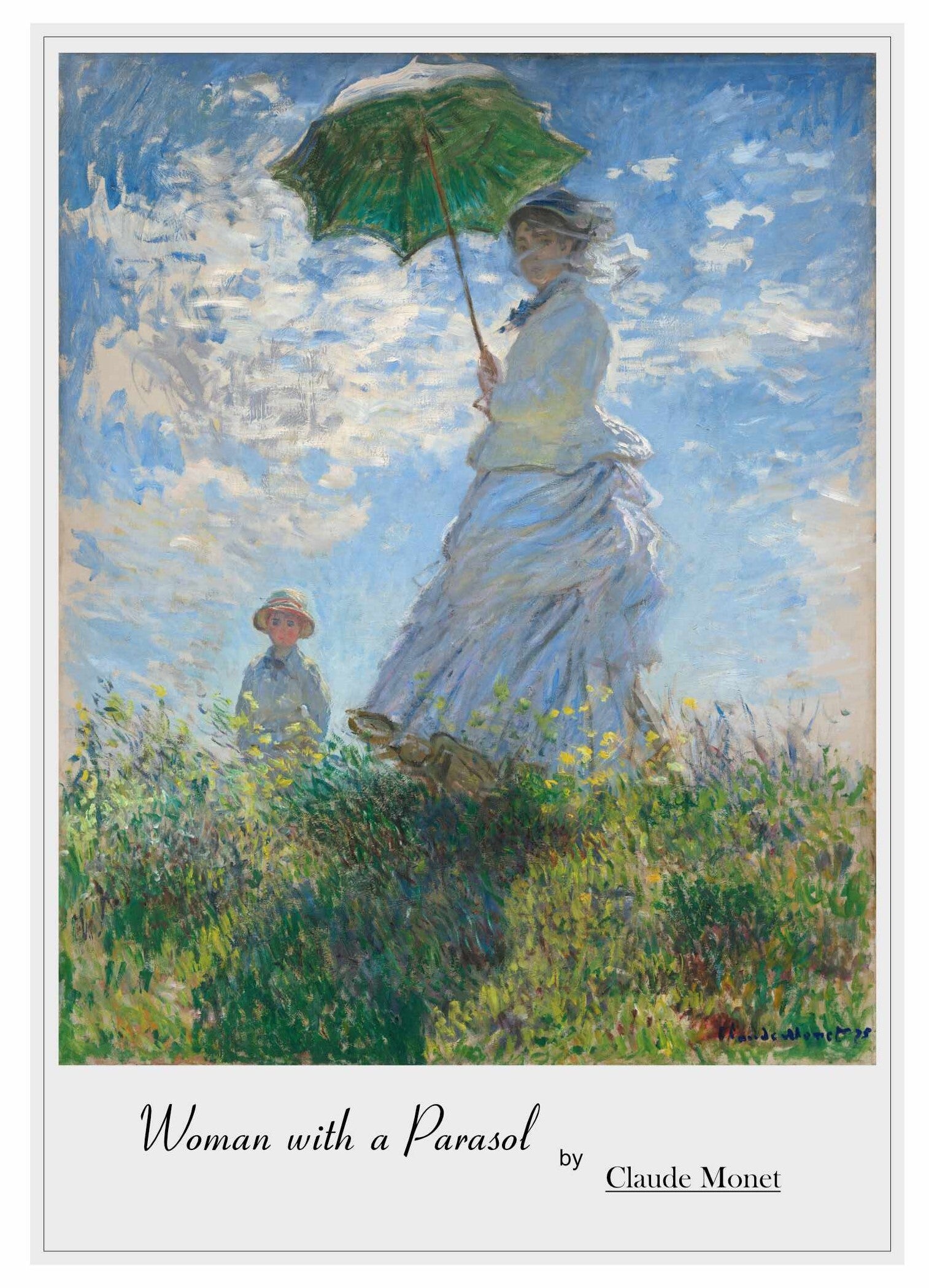 5 x 7 Greeting Card - "Woman with a Parasol" by Claude Monet