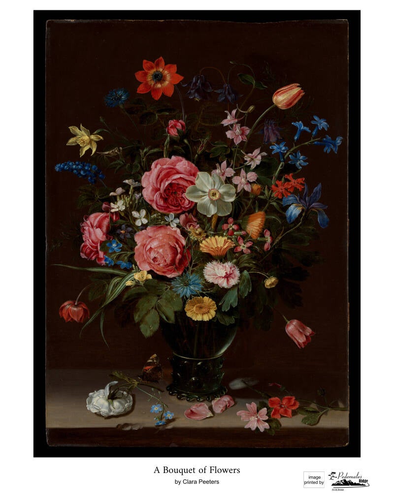 "A Bouquet of Flowers" by Clara Peeters