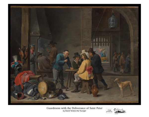 "Guardroom with the Deliverance of Saint Peter" by David Teniers the Younger 11x14 reproduction print