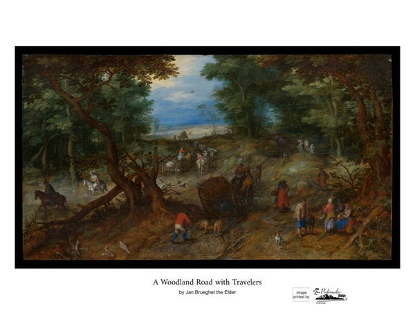 "A Woodland Road with Travelers" by Jan Brueghel the Elder 11x14 reproduction print