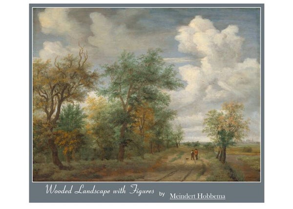 5 x 7 Greeting Card "Wooded Landscape with Figures" by Meindert Hobbema