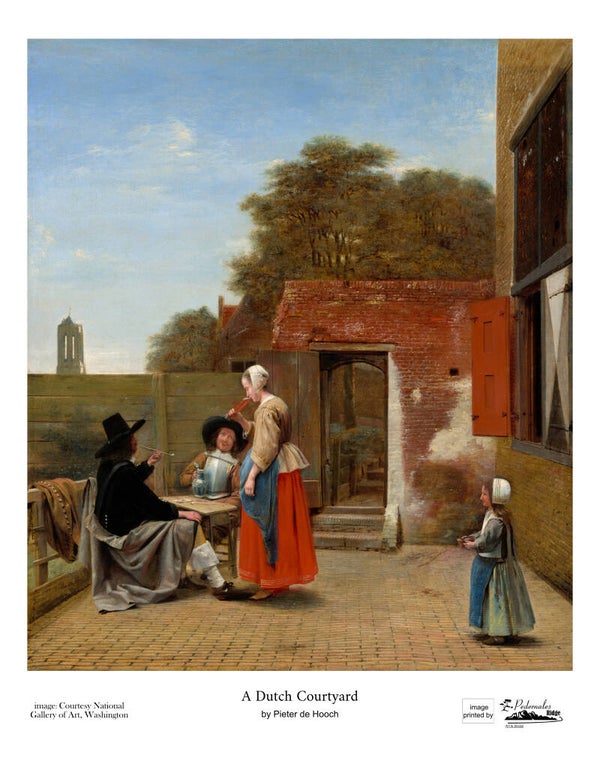 "A Dutch Courtyard" by Pieter de Hooch 11x14 reproduction print
