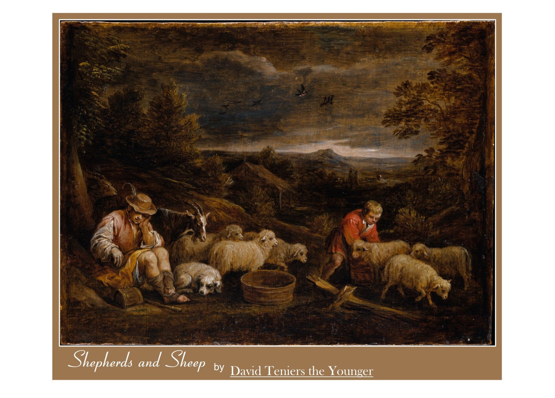 5 x 7 Greeting Card "Shepherds and Sheep" by David Teniers the Younger