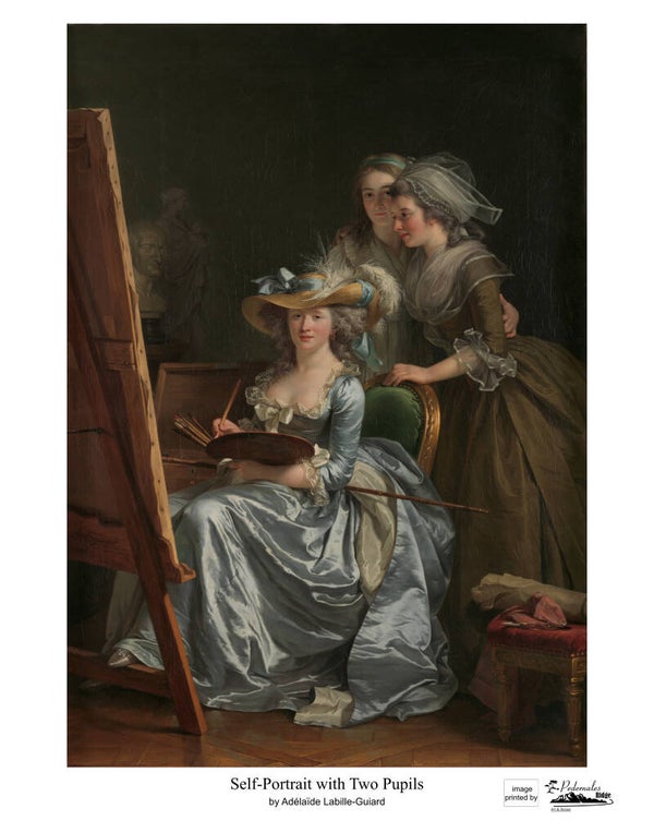 "Self-Portrait with Two Pupils" by Adélaïde Labille-Guiard - 11x14 reproduction print