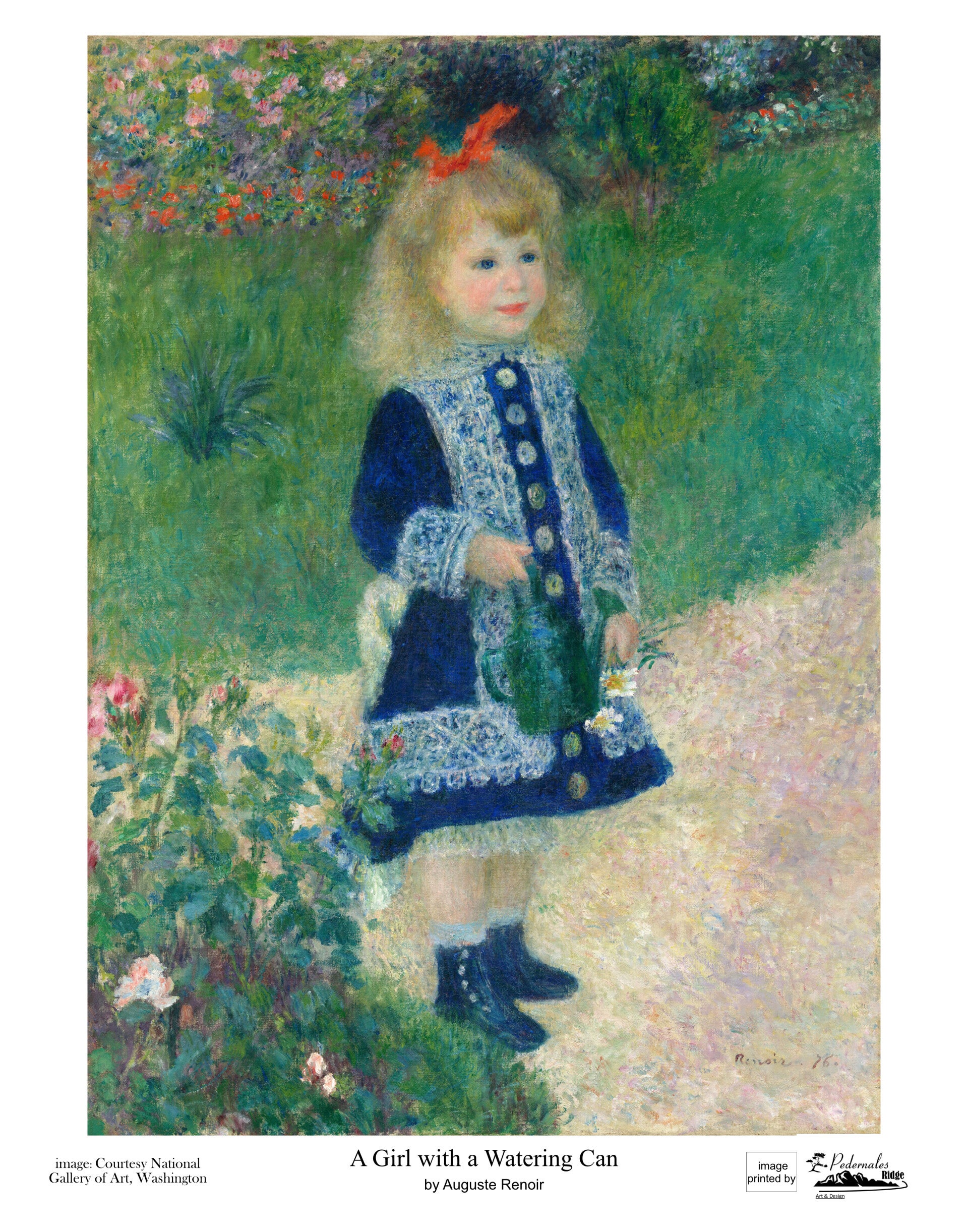 "A Girl with a Watering Can" by Auguste Renoir - 11x14 reproduction print