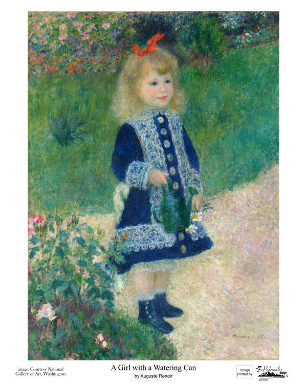 "A Girl with a Watering Can" by Auguste Renoir - 11x14 reproduction print
