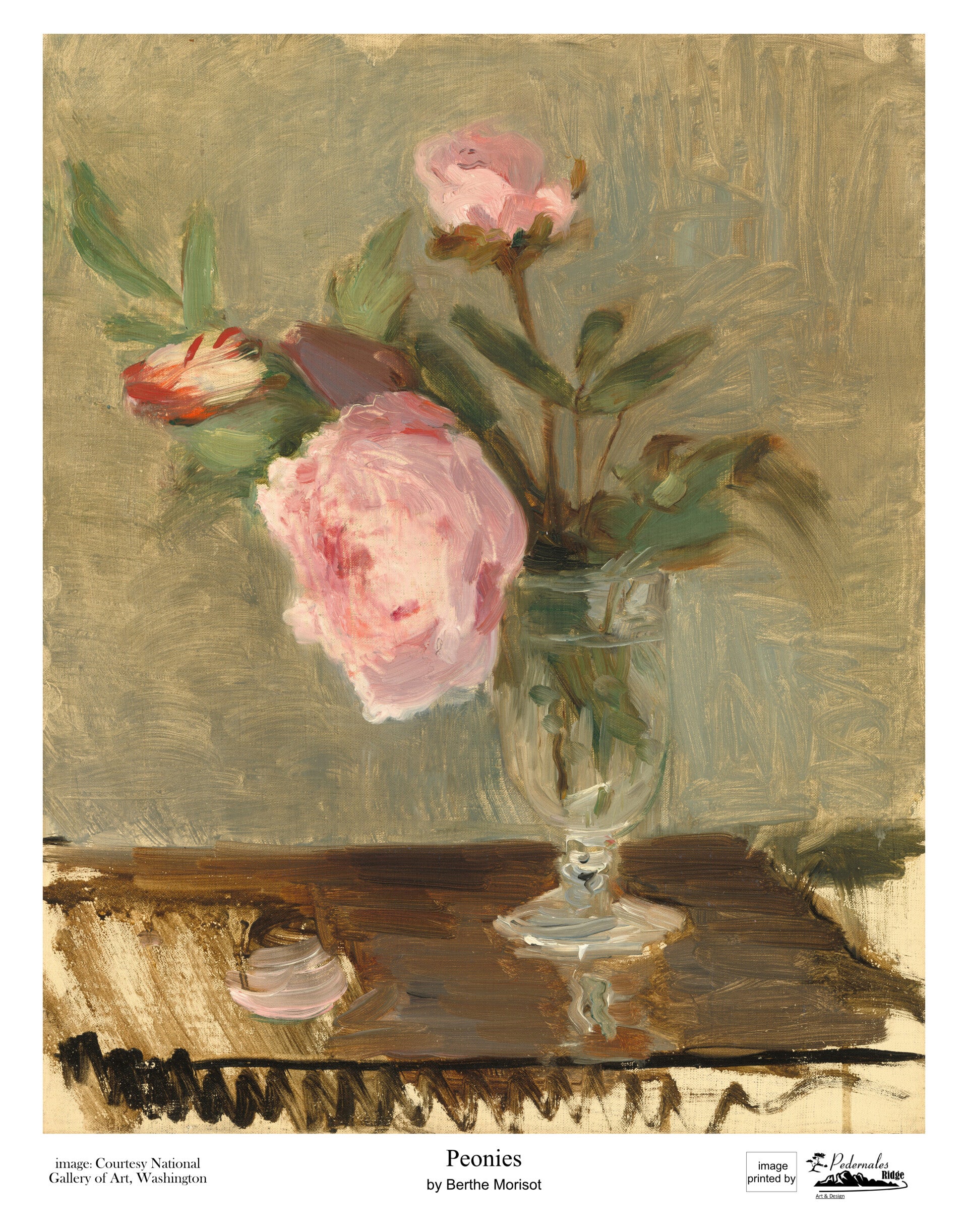 "Peonies" by Berthe Morisot - 11x14 reproduction print