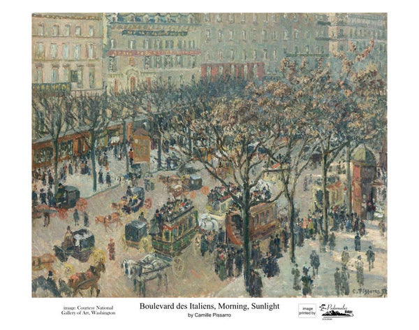 "Boulevard des Italiens, Morning, Sunlight" by Camille Pissarro - 11x14 reproduction print