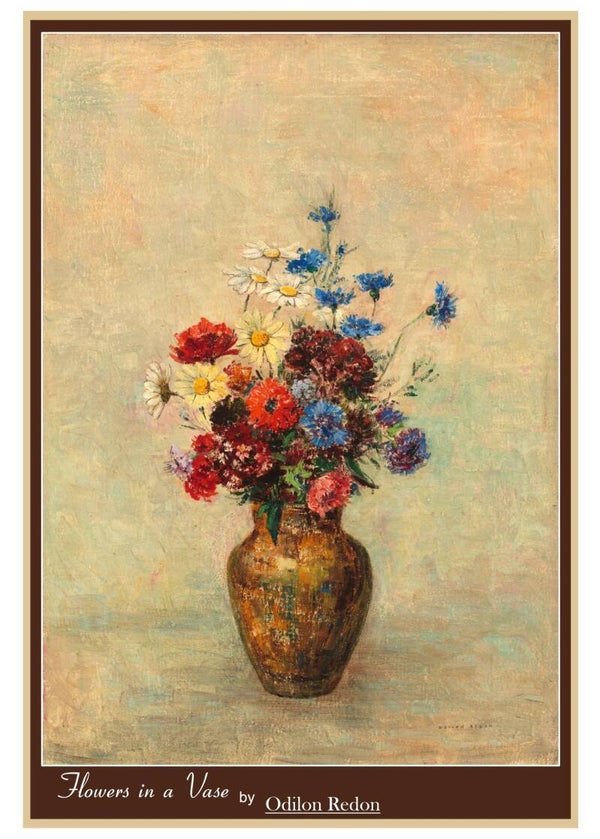 5 x 7 Greeting Card "Flowers in a Vase" by Odilon Redon