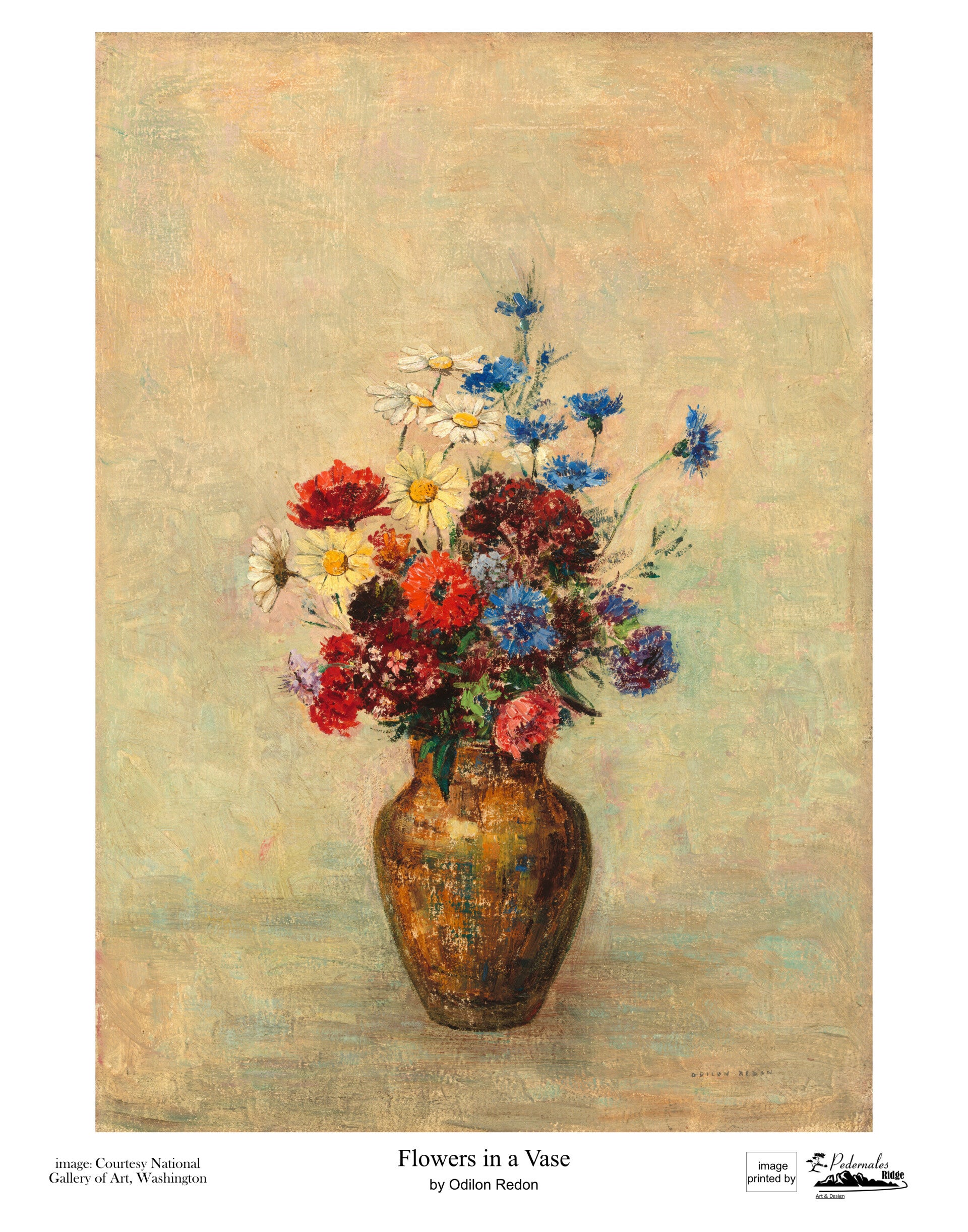 "Flowers in a Vase" by Odilon Redon - 11x14 reproduction print