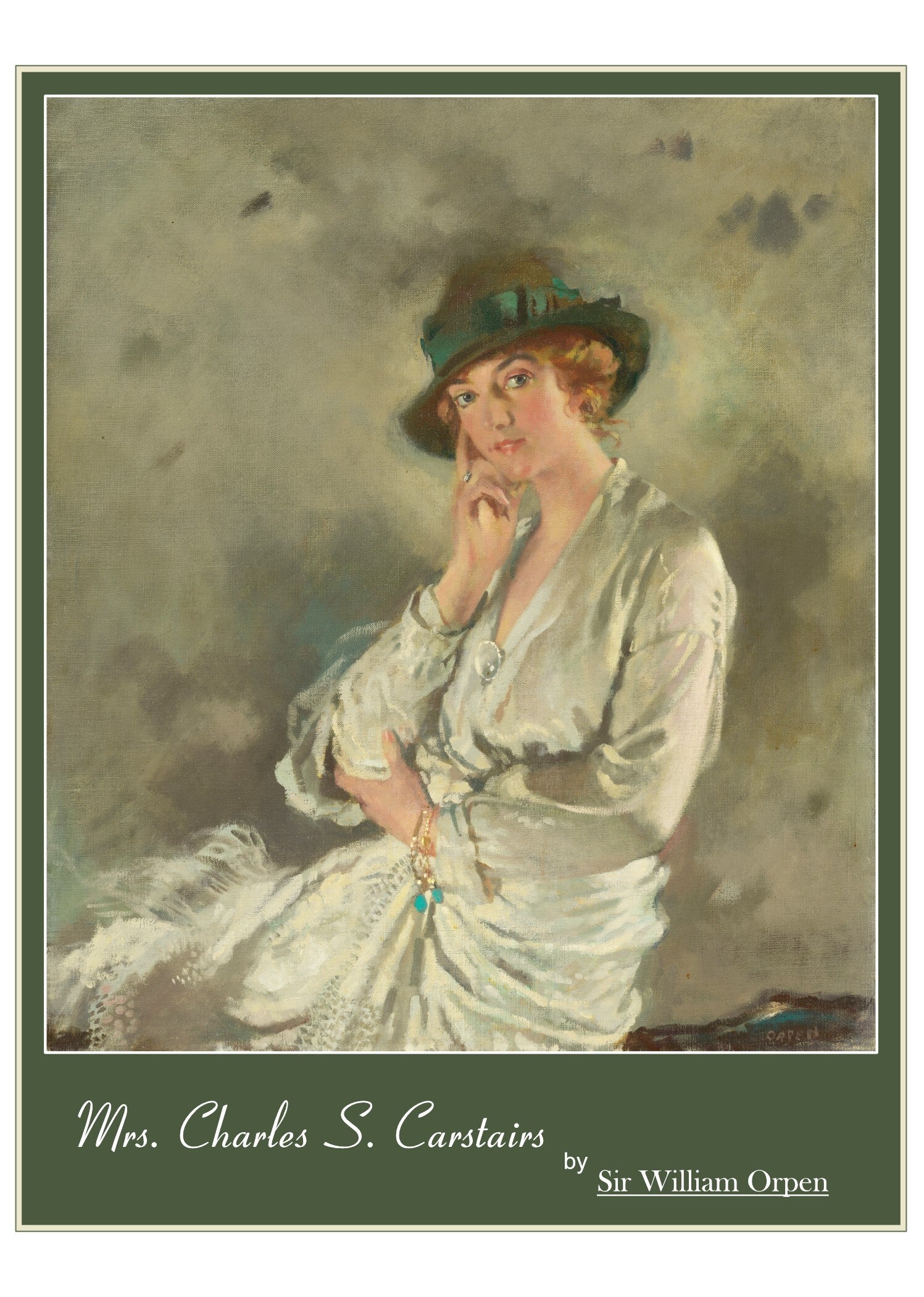 Fine Art Greeting Card 5 x 7 "Mrs. Charles S. Carstairs" by Sir William Orpen - Irish