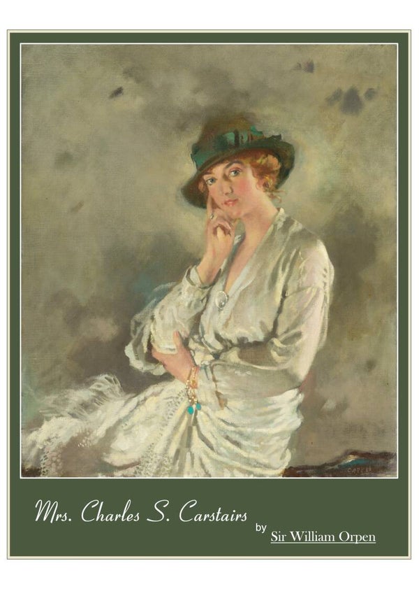 Fine Art Greeting Card 5 x 7 "Mrs. Charles S. Carstairs" by Sir William Orpen - Irish