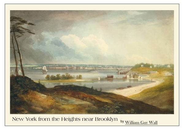 Fine Art Greeting Card 5 x 7 "New York from the Heights near Brooklyn" by William Guy Wall - Irish/American