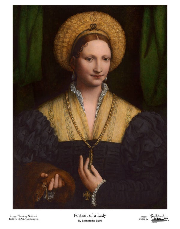 "Portrait of a Lady" by Bernardino Luini - 11x14 reproduction print