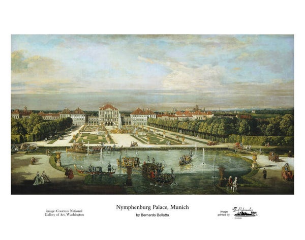 "Nymphenburg Palace, Munich" by Bernardo Bellotto - 11x14 reproduction print