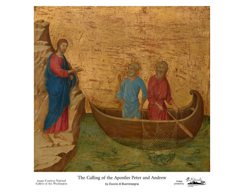 "The Calling of the Apostles Peter and Andrew" by Duccio di Buoninsegna