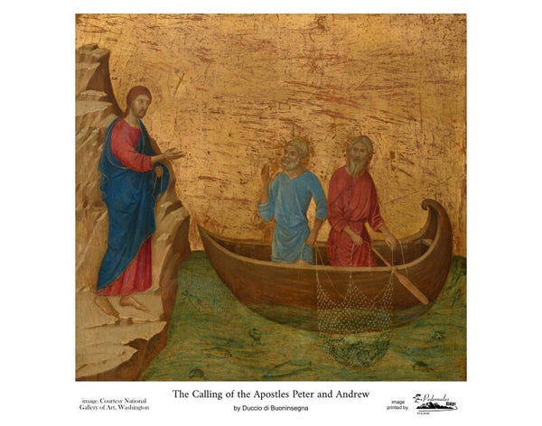 "The Calling of the Apostles Peter and Andrew" by Duccio di Buoninsegna - 11x14 reproduction print