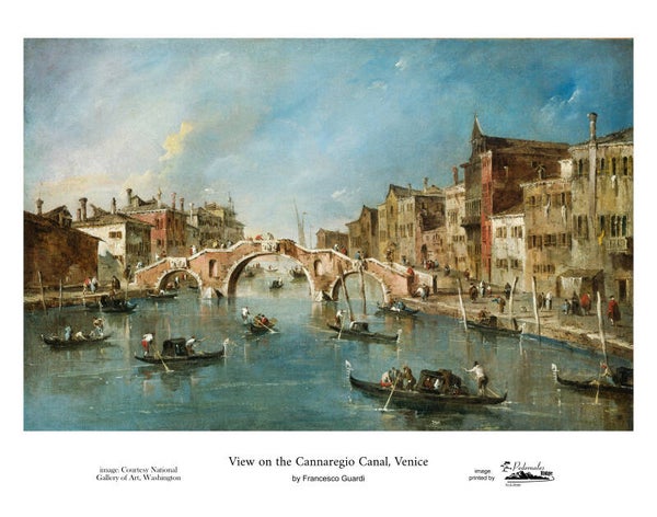 "View on the Cannaregio Canal, Venice" by Francesco Guardi - 11x14 reproduction print