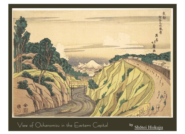 Fine Art Greeting Card 5 x 7 "View of Ochanomizu in the Eastern Capital" by Shōtei Hokuju - Japanese