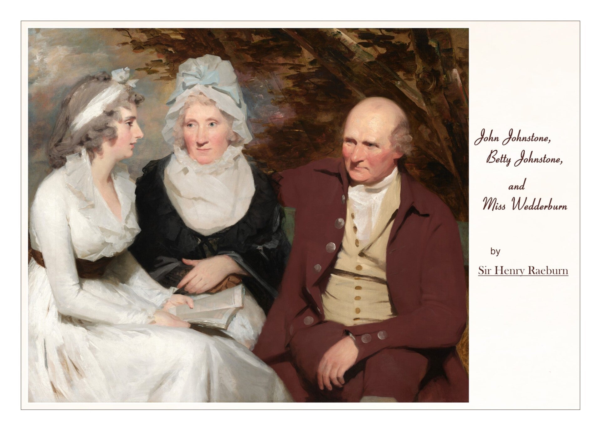 Fine Art Greeting Card 5 x 7 "John Johnstone, Betty Johnstone, and Miss Wedderburn" by Sir Henry Raeburn - Scottish