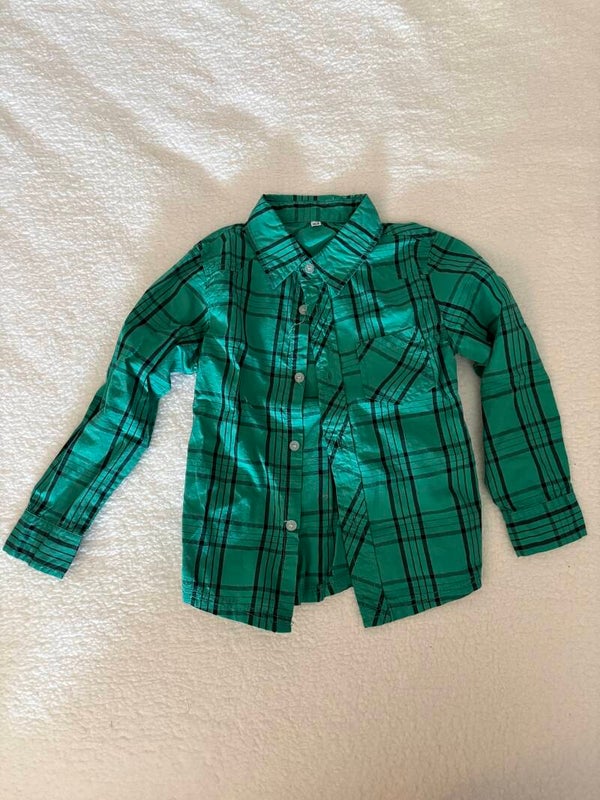 #B2 - Groen geblokte blouse
