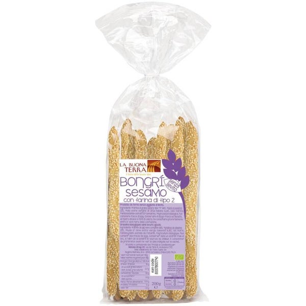 Bongrì con farina tipo "2" ricoperti di Sesamo - La Buona Terra - 32279 - Vegan - *1033