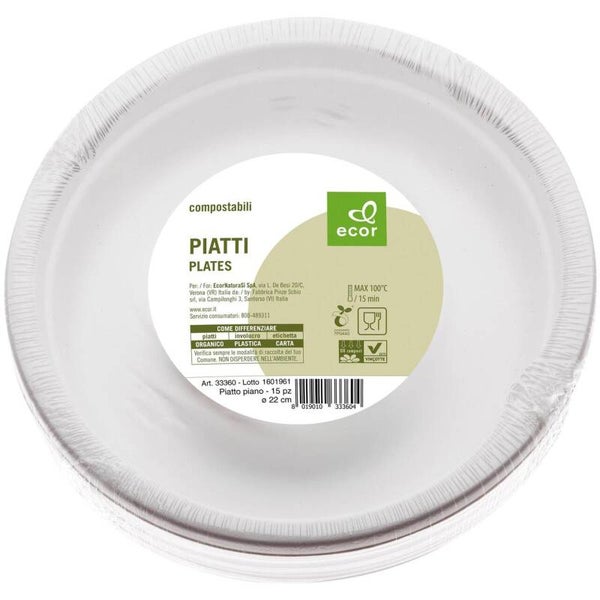 Piatto Piano 15pz - Ecor - 33360 - *2404