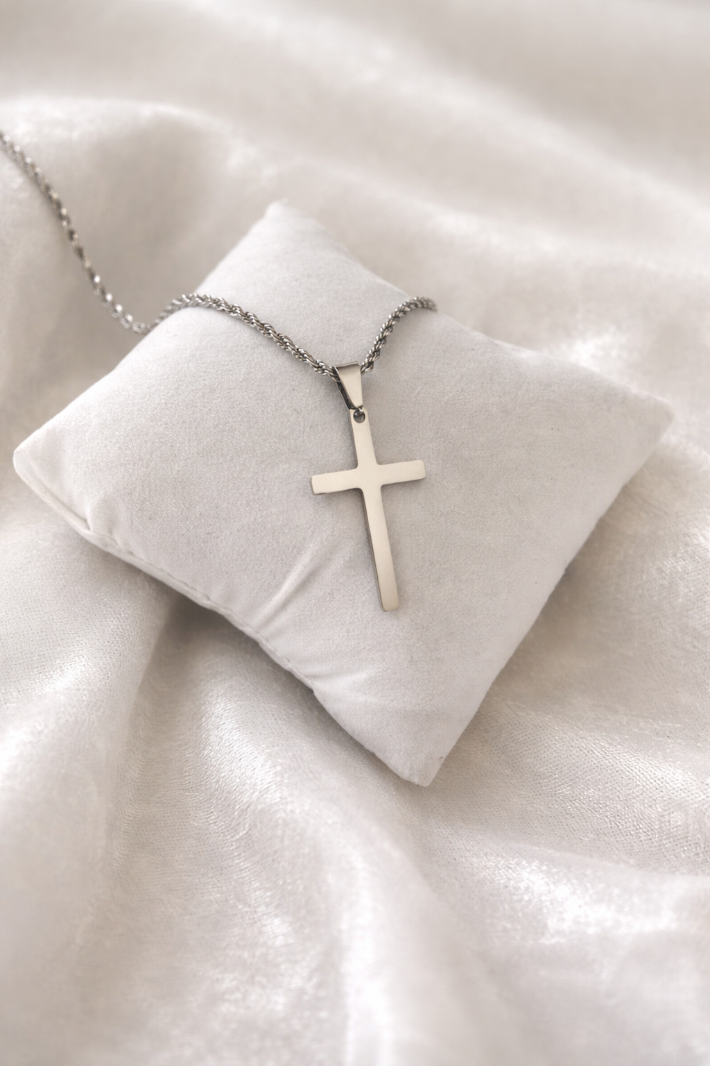 Collier chrétien homme acier inoxydable