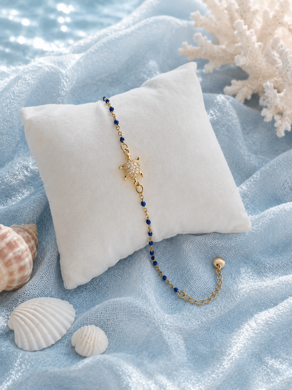 Bracelet acier doré tortue