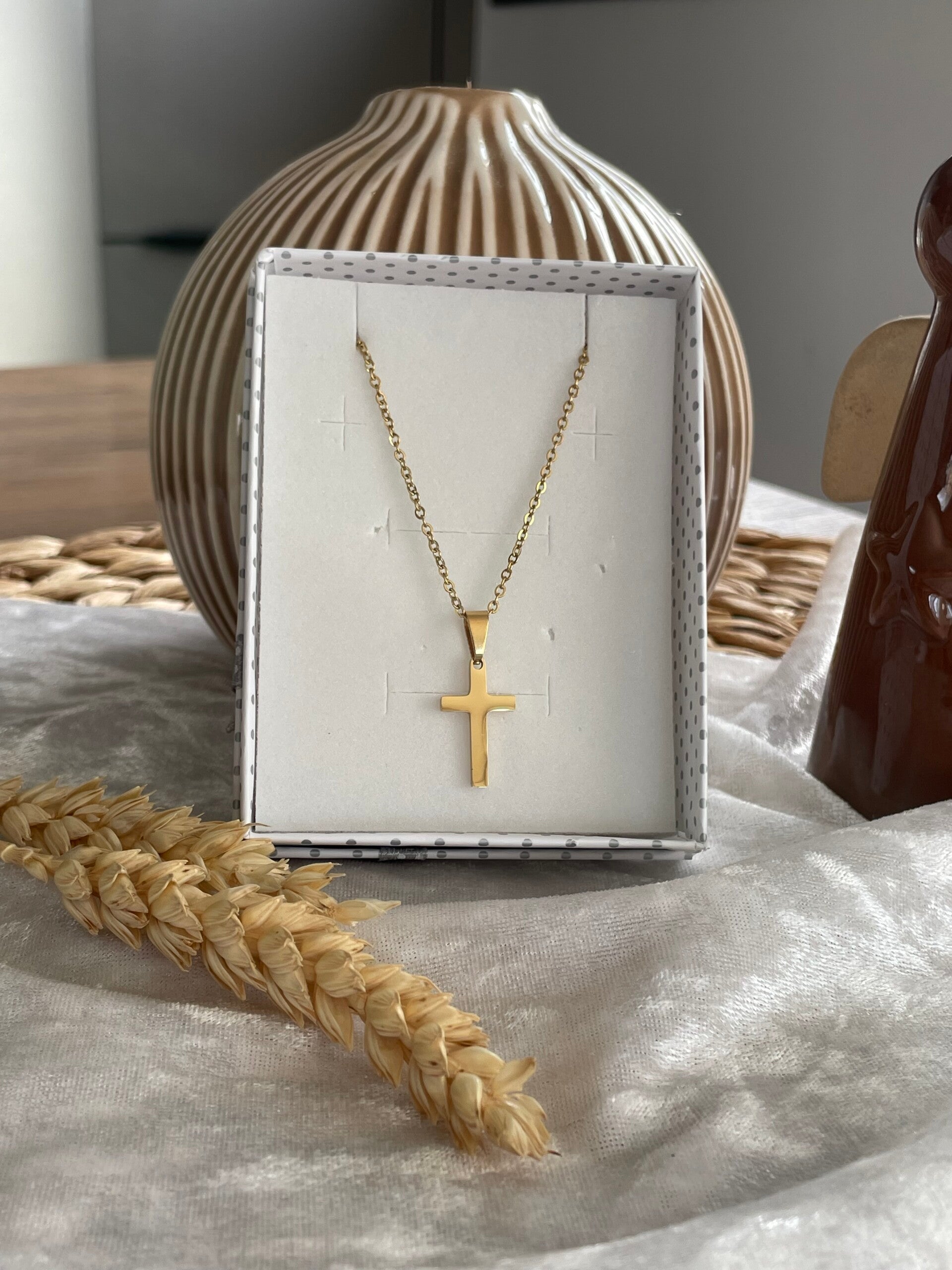 Collier acier inoxydable doré