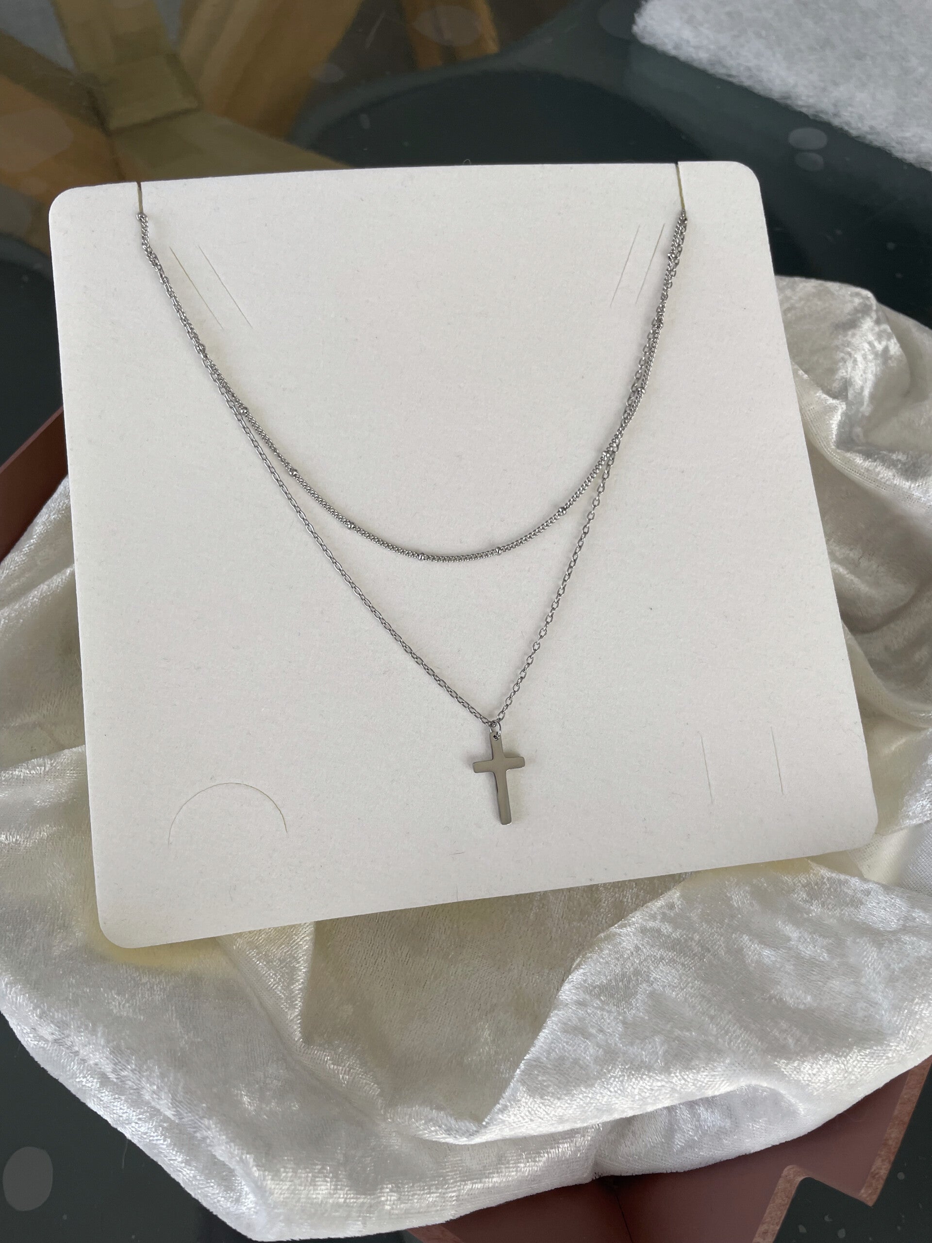 Collier acier inoxydable argenté