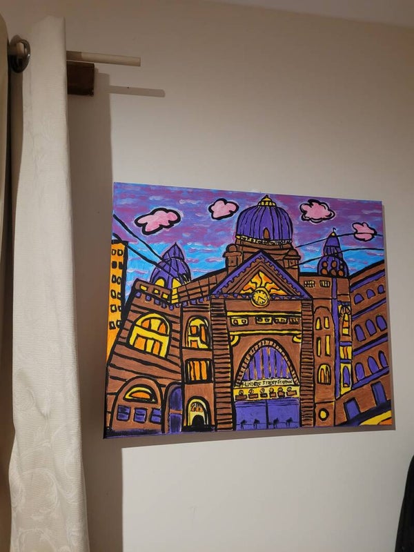 Flinders Street Station (canvas painting) 61 x 50cm