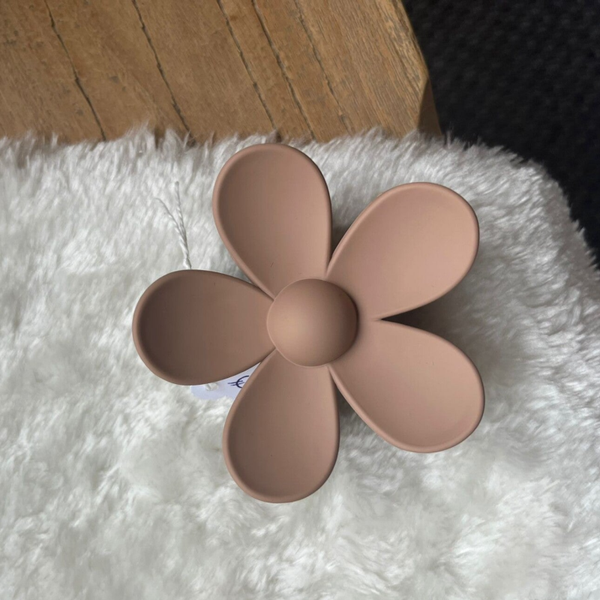 Bloemenhaarklem - Bruinroze