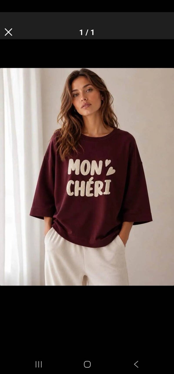 T-Shirt Mon Cheri bordeaux