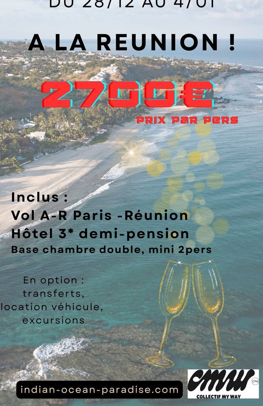 Offre Nouvel An 2026 à la Réunion, vol inclus depuis Paris et Hôtel 3 étoiles en demi-pension