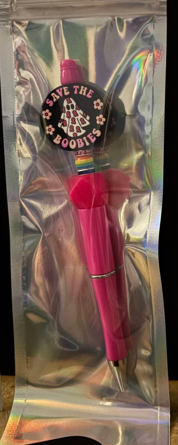 Beaded black ink ballpoint Pens